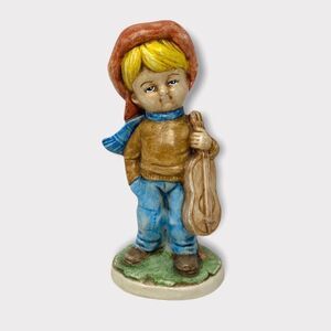 Vintage | 1984 Hand Painted Little Boy With Violin Figuring